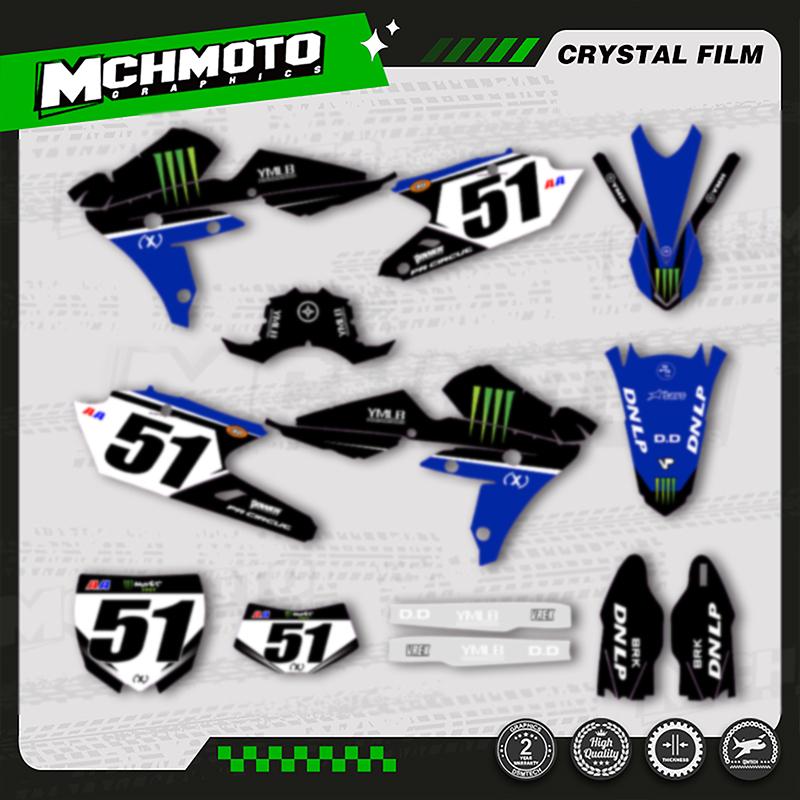 MCHMFG Наборы наклеек с командной графикой Для YAMAHA WRF450 2016 2017 2018 YZF450X 2015 2016 2017 2018 Номер Имя