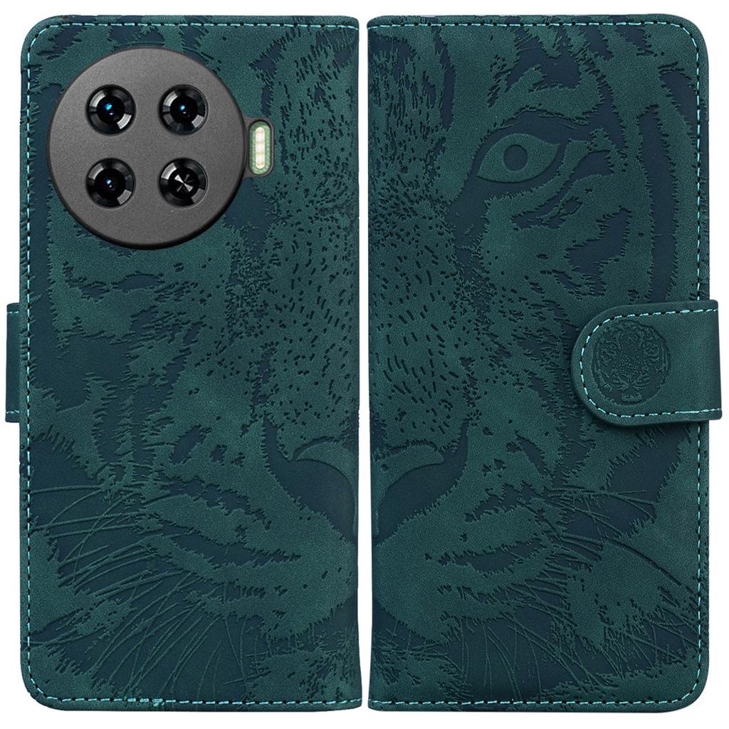 For TECNO Spark 20 Pro+ Wallet Case Tiger Pattern PU Leather Full Protection Phone Cover
