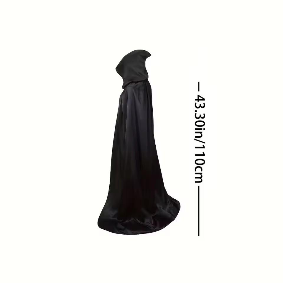 Elegant Hooded Cloak for Halloween & Christmas Devil Witch Grim Reaper Costume Cape Unisex Adult & Kids Party Cosplay
