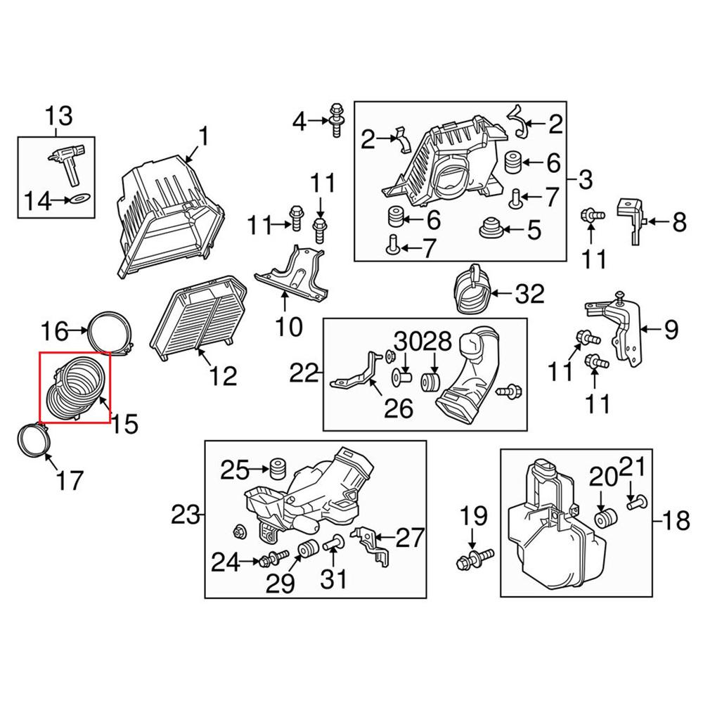 Car Air Filter Intake Hose Tube for 2015-2016 Honda CR-V CRV 2.4L 17228-5LA-A00
