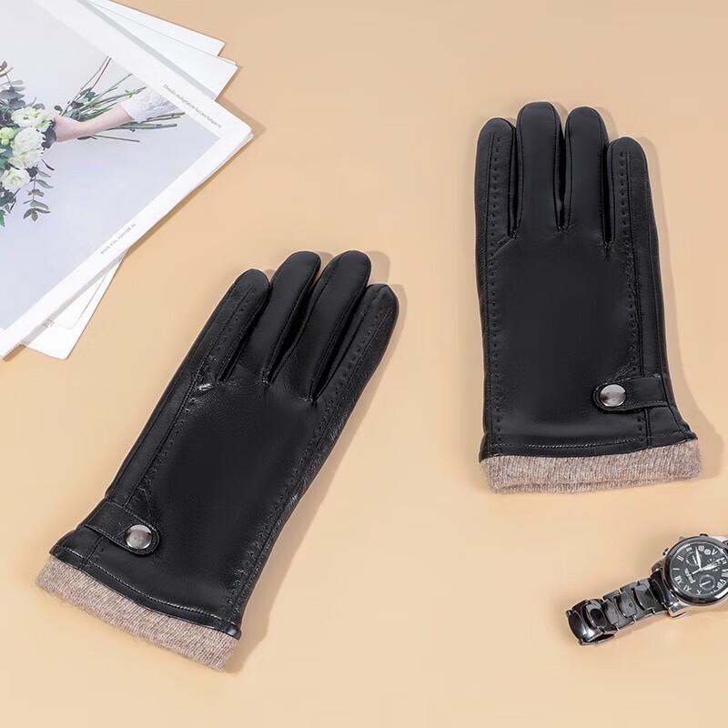 Aisiyalan Men's Premium Soft Leather Wool Gloves