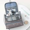 Portable Solid Color Hanging Makeup Bag Multifunctional Waterproof Cosmetic Bag Oxford Cloth Large Capacity Toiletry Bag Travel