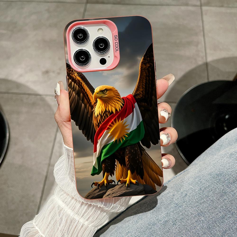 Kurdistan Flag Pink Translucent Mobile Phone Case for iPhone 17 16 15 14 13 12 11 X XR XS Air Pro Max Plus Colorful Cover