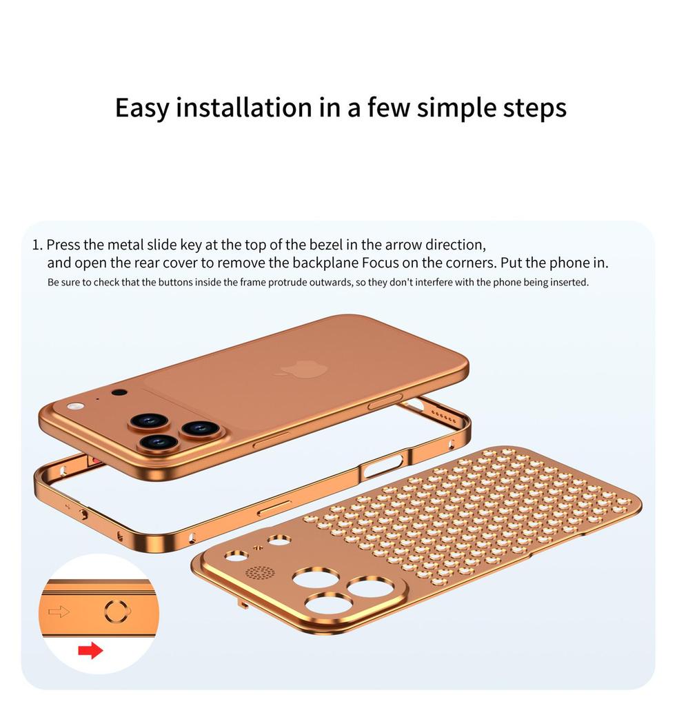 Металлический чехол-накладка для iPhone 18 Pro Max с ароматерапией и охлаждением