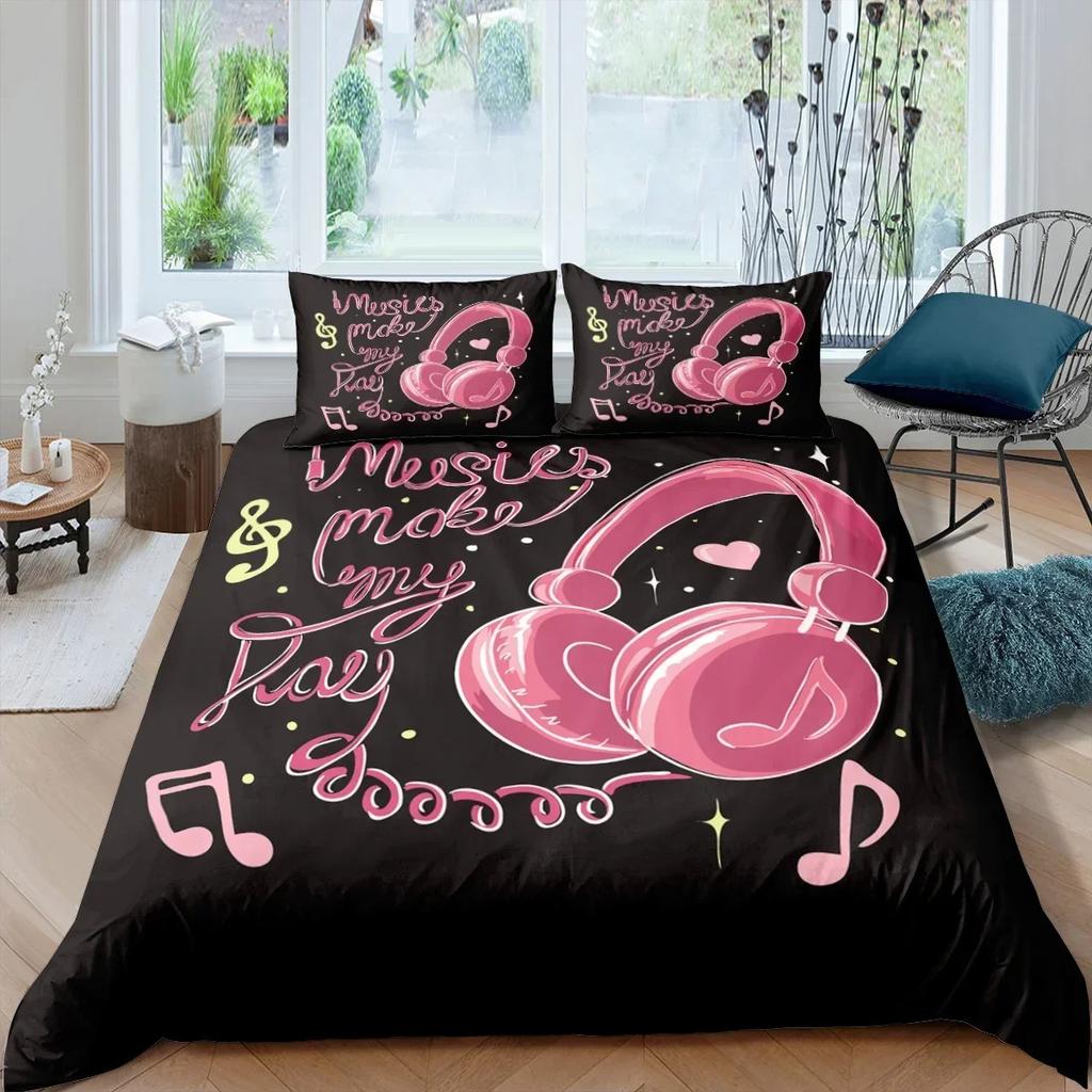 Rock Music Electric Guitar Punk Style Hip Hop Bedding Set Bedroom Soft Modern Bedspreads Comefortable Duvet Cover Pillowcase