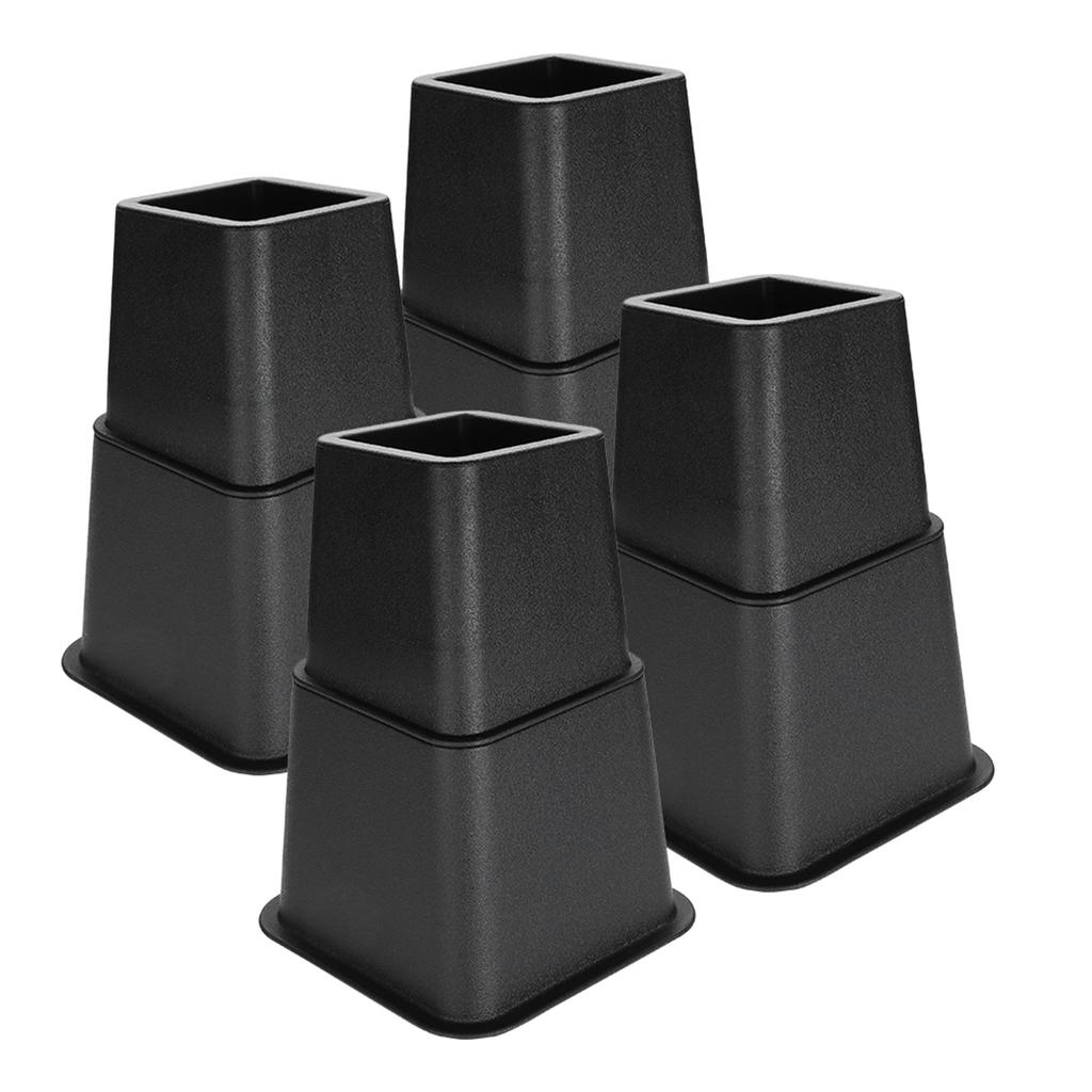Furniture Raisers Adjustable Bed Chair Sofa Riser Feet Lift Set 4 X 5"& 4 X 3" Black