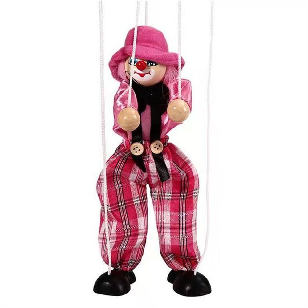 Wooden Children Gifts Joint Activity Colorful Puppet Clown Pull String Puppet Puppet Handcraft Toy