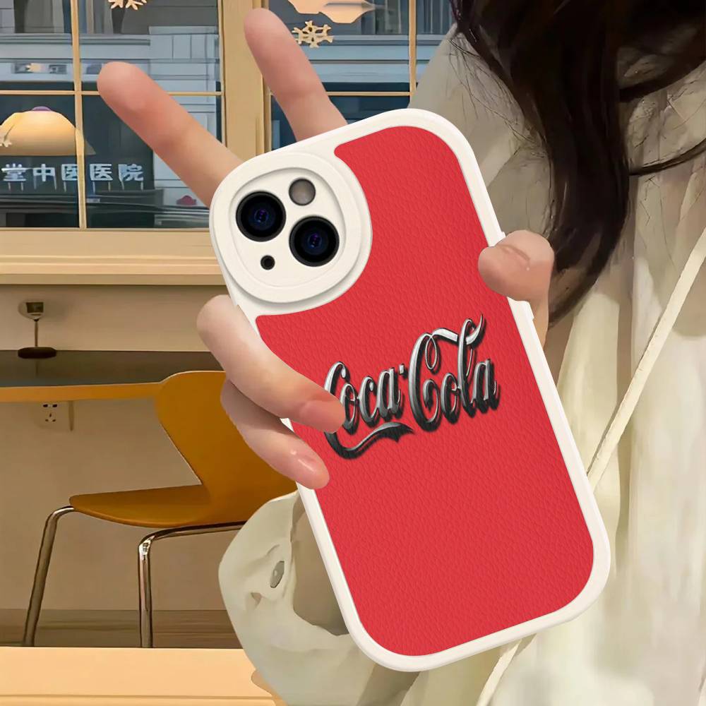 Горячий C-Coca Напитки C-Cola Чехол для телефона Для Iphone 16 15 14 13 12 11 Pro Max Plus Кожаный Мягкая задняя крышка