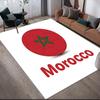 Morocco National Football Team Flannel Printed Carpet, Home Sofa Decoration for Living Room & Bedroom, Non‑Slip Play Flannel Floor Mat for Game Room