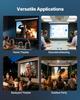 Manual Projector Screen, 1829 mm 4:3 4K 1080 HD Retractable Pull Down Projector Screen, Wall Mounted Movie Projection with Pull Rope, Portable Display