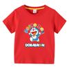 Doraemon Childrens Summer Clothing  Pure Cotton Breathable Top for Kids  Short Sleeve Ding Dong Cat Fashion Tshirt