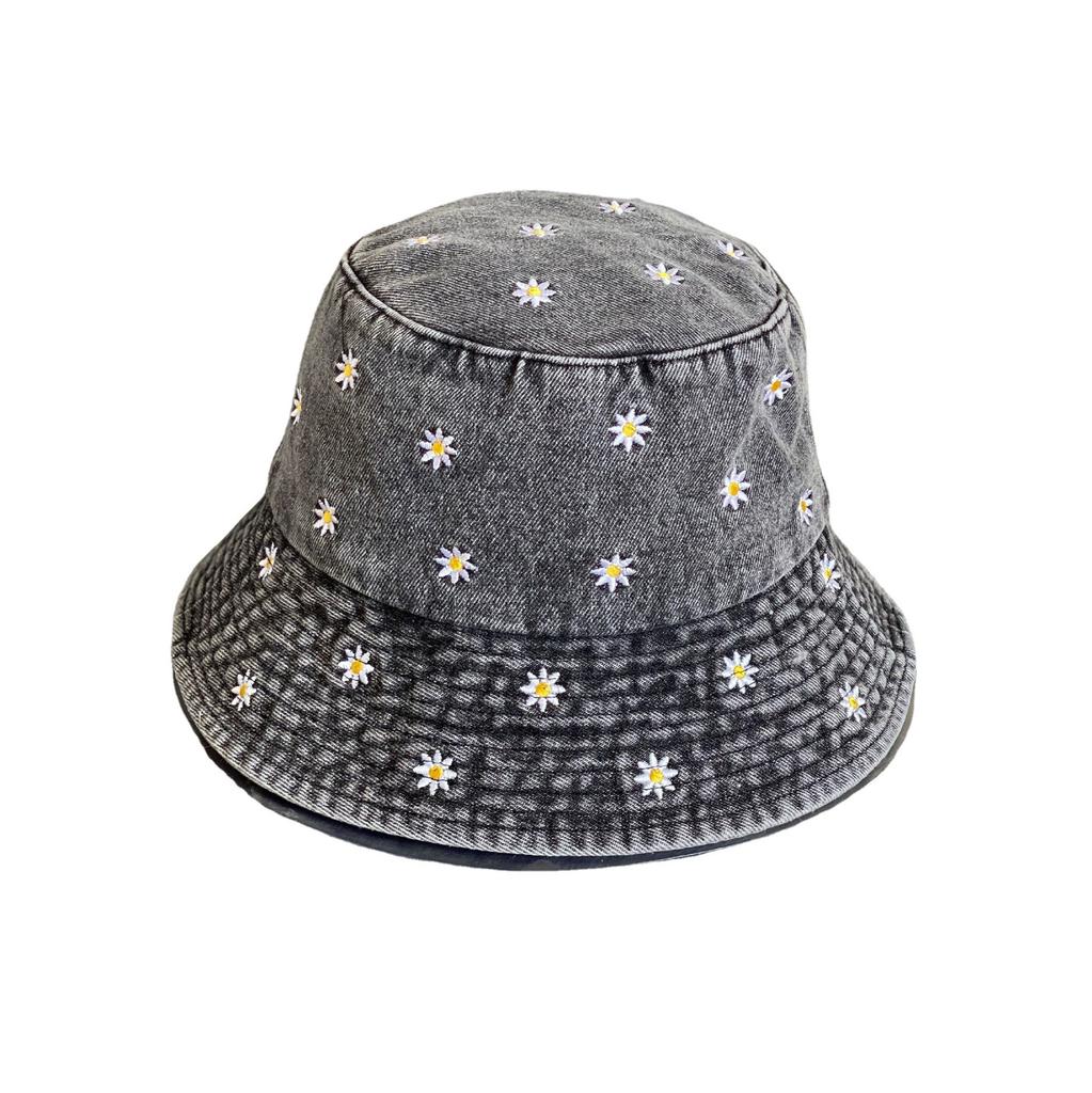 Весенняя шляпа женская складная вышитая цветочная джинсовая шляпа-ведро женская модная ретро старая универсальная шляпа-ракушка