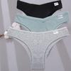 FINETOO 3Pcs Women Cotton Panties Sexy Thongs 6 Colors Underwear For Woman Low-Rise Underpant Bikini Briefs