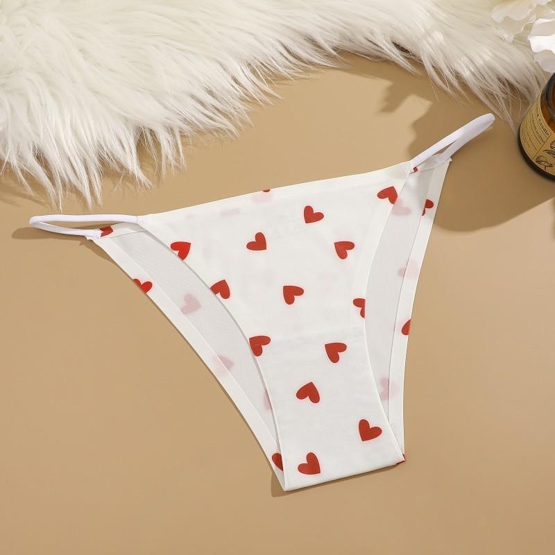 FINETOO Drawstring Print Panty For Women Seamless Briefs Sexy And Comfortable Underwear