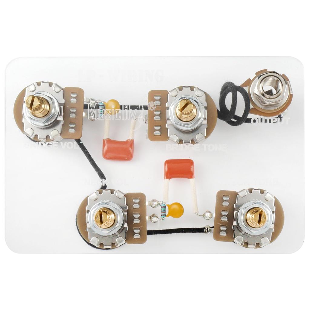Musiclily Pro LP Standard Modern 60s PLUS Treble Bleed Prewired Kit for Les Paul Electric Guitars with Nickel Switches