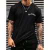 Men's Summer Letter Printed T-shirt New Loose Casual Fashion Cotton Short Sleeved Top Round Neck Trendy Men's Large T-shirt