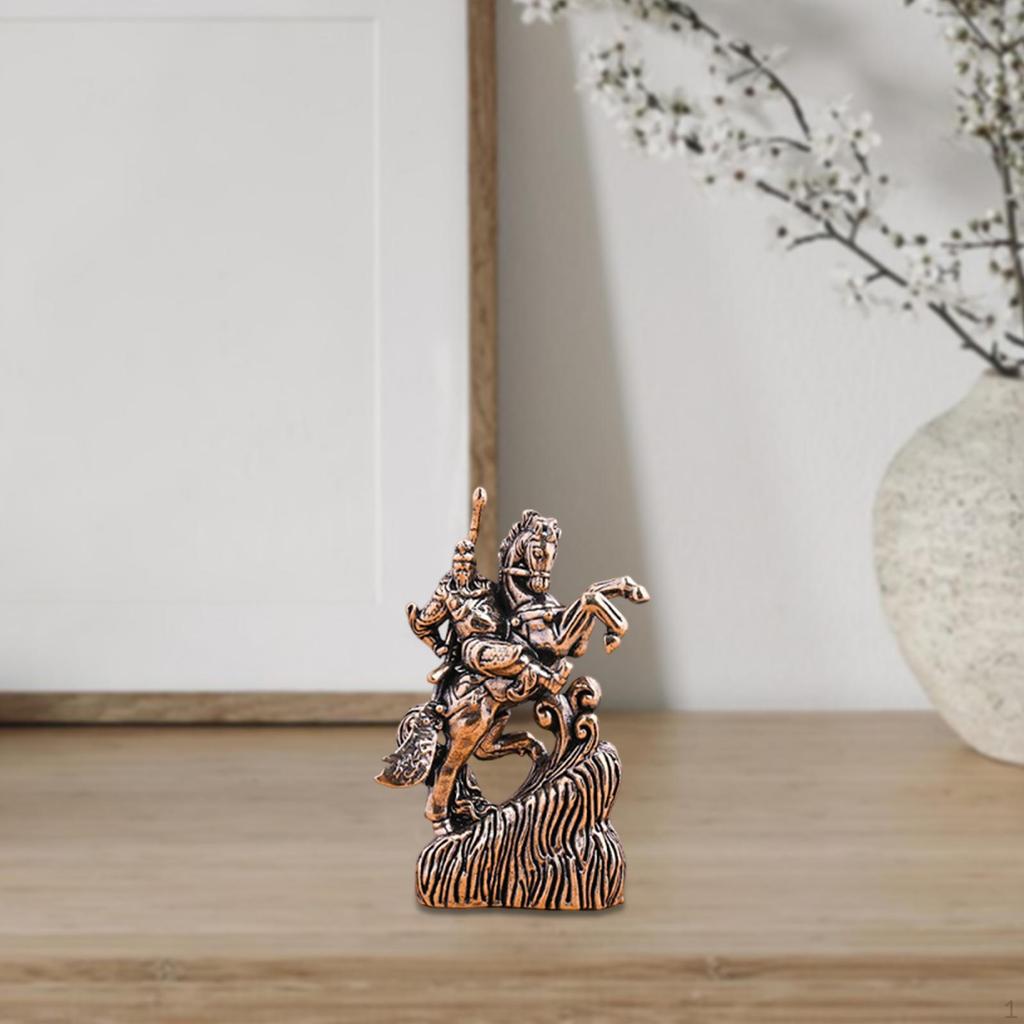 Brass Horse Figurine Animal Sculpture Art Craft Decorative Retro Design Tabletop Ornament