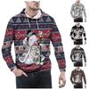 Christmas Vintage Men's Print Winter Long Sleeve Hoodie Hoodie Top Sweater Hooded Jacket
