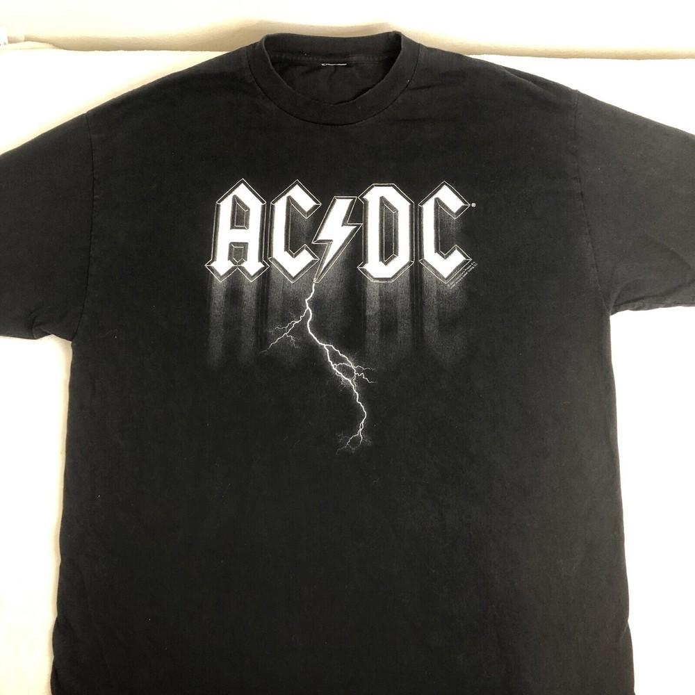 AC/DC Удар Молнии 2004 Концерт Репринт Винтажный Стиль Унисекс S-4XL Унисекс Футболка