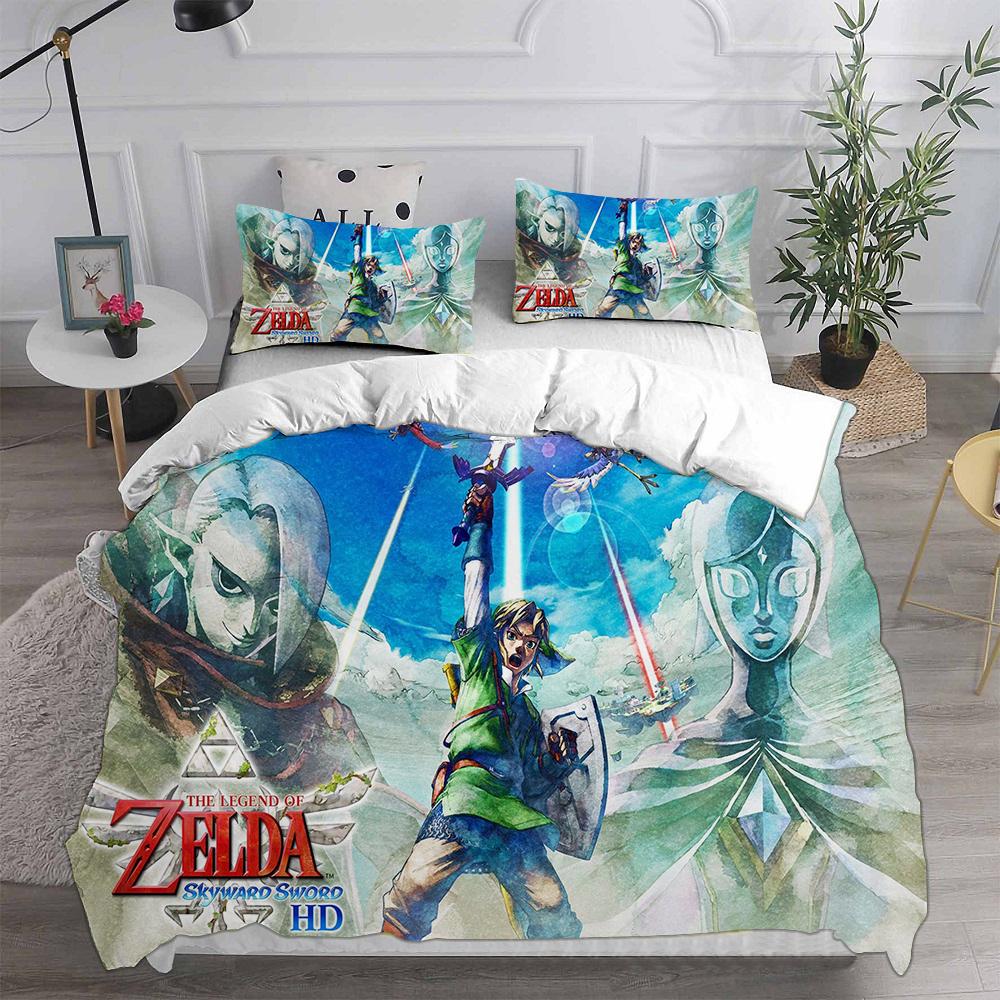 Anime Legend of Zelda Comforter Quilt Bed Cover Duvet Cover Pillow Case 2-3 Pieces EU Single EU Double US Twin Sets Kids Adult