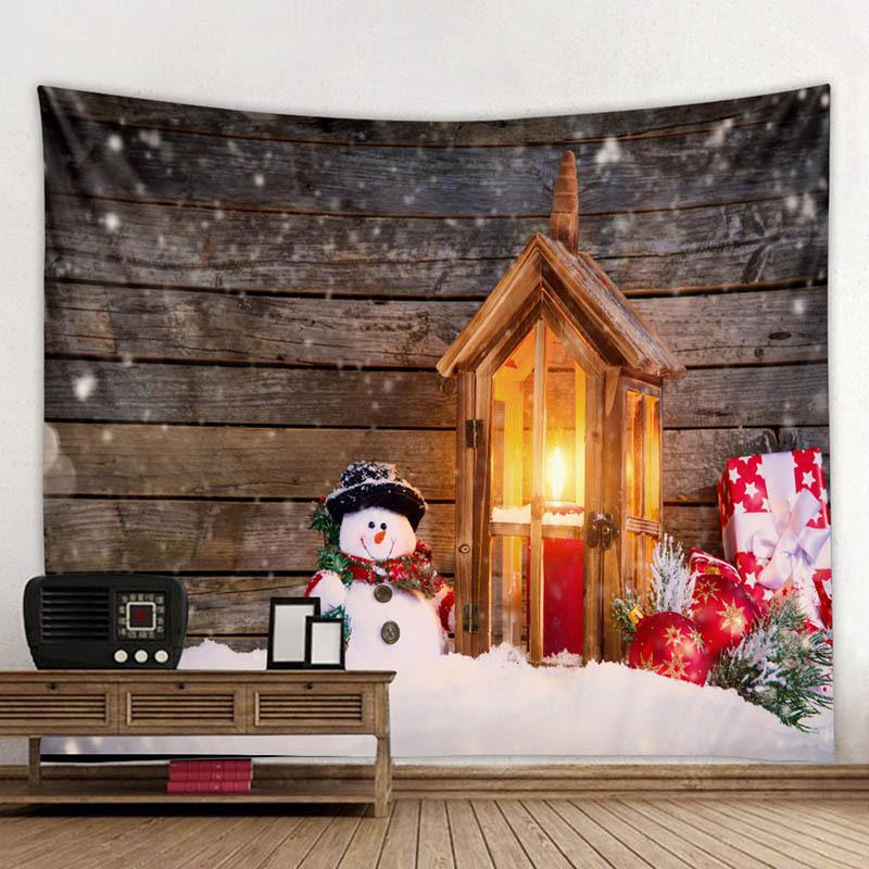 Christmas Tree Fireplace Printed Pattern Tapestry Home Living Room Bedroom Room Wall Decoration Background Cloth Tapestry