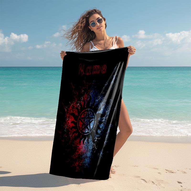 Personalized customized proof beach towel with Supernatural pattern - soft, absorbent,quick-drying,perfect swimming,camping&bathing