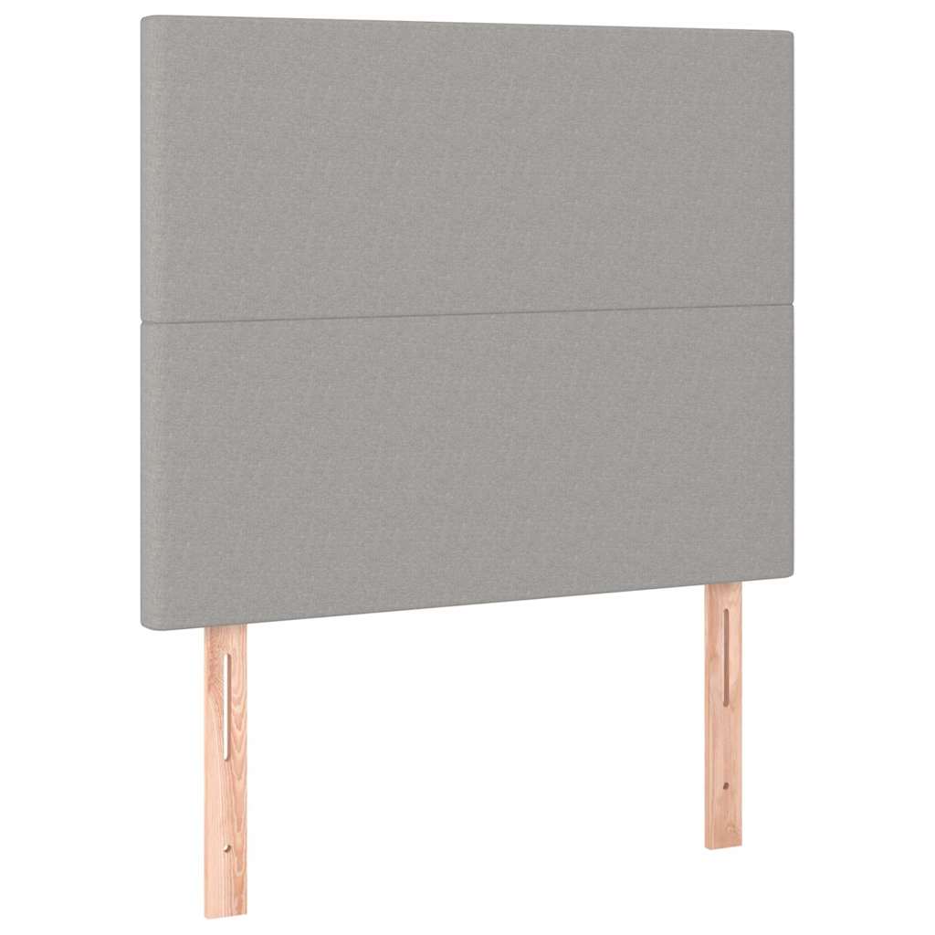 vidaXL LED Kopfteil Hellgrau 100x5x118/128 cm Stoff