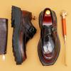 Casual Leather Shoes Men'S Genuine Leather British Business Dress Buckle Monk Shoes Platform Heightening Shoes