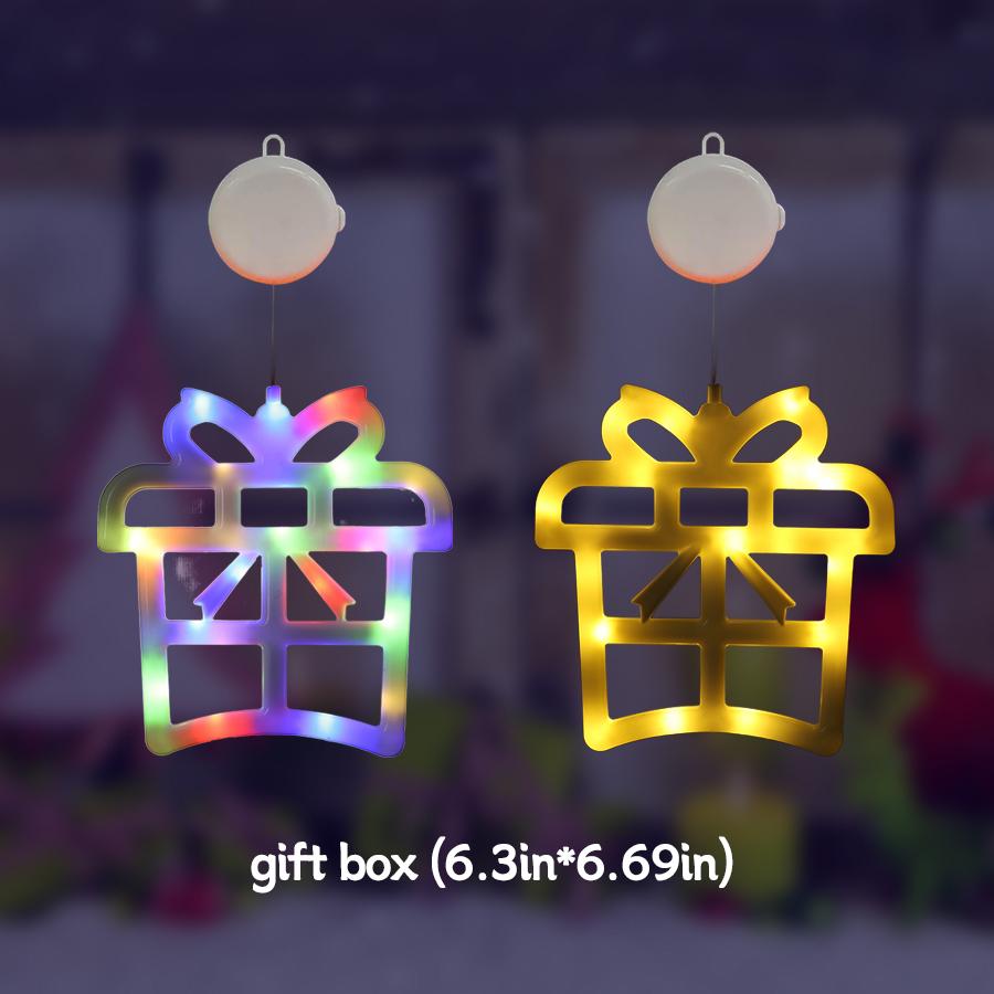 LED Christmas Atmosphere Decoration Suction Cup Light, Can Adsorb Glass and Hang, Color Light/warm Light Optional