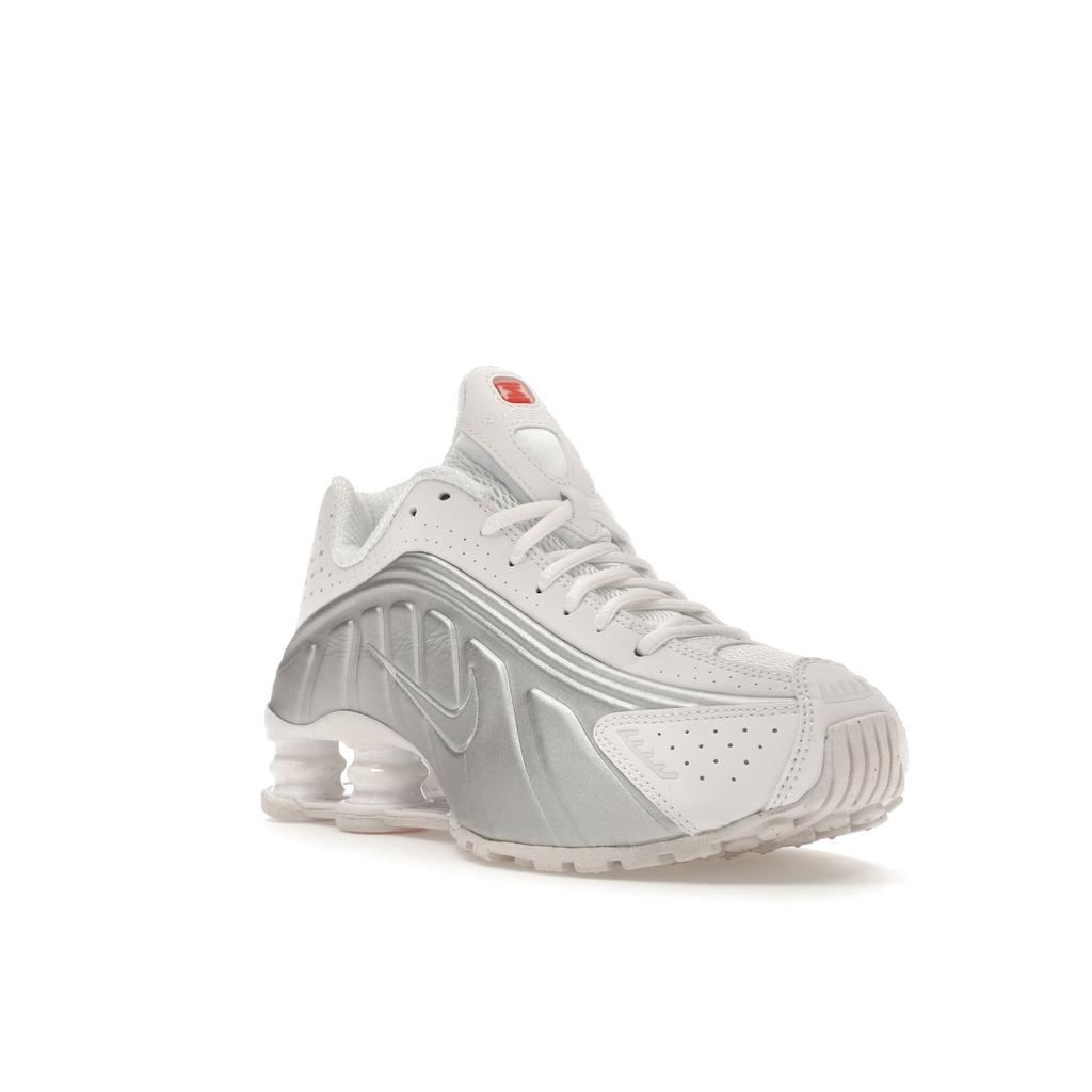 Nike Shox R4 White Metallic женские кроссовки Metallic-Silver Max-Orange AR3565-101