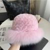 Женская зимняя теплая шапка из натурального меха кролика Рекс, элегантные женские шапки-бомберы, модные шапки из натурального меха лисы, вязаные шапки-бини