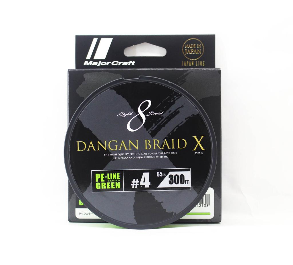 Major Craft Шнур Dangan Braid X Line X8 300м P.E 4 Зеленый DBX8-300/4GR (2538)