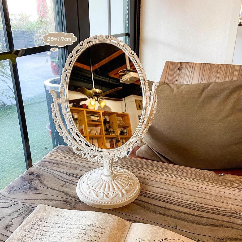 European Retro Double-Sided Princess Makeup Mirror for Bedroom or Dorm