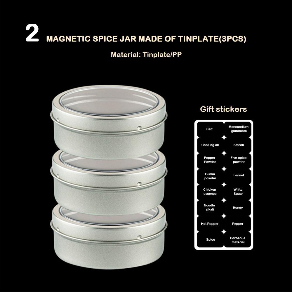 Железные магнитные баночки для специй с наклейками, коробка для порошка, новые запечатанные, коробка для хранения барбекю, для использования на кухне