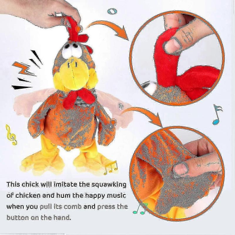 Electric Plush Toy Crazy Dancing Chicken Duck Frog Funny Singing Doll Holding The Neck Screaming Chicken