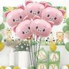 Aluminum Film Cartoon Pig Head Foil Balloons Cute Animal Balloons Pig Balloons  Classroom Decor