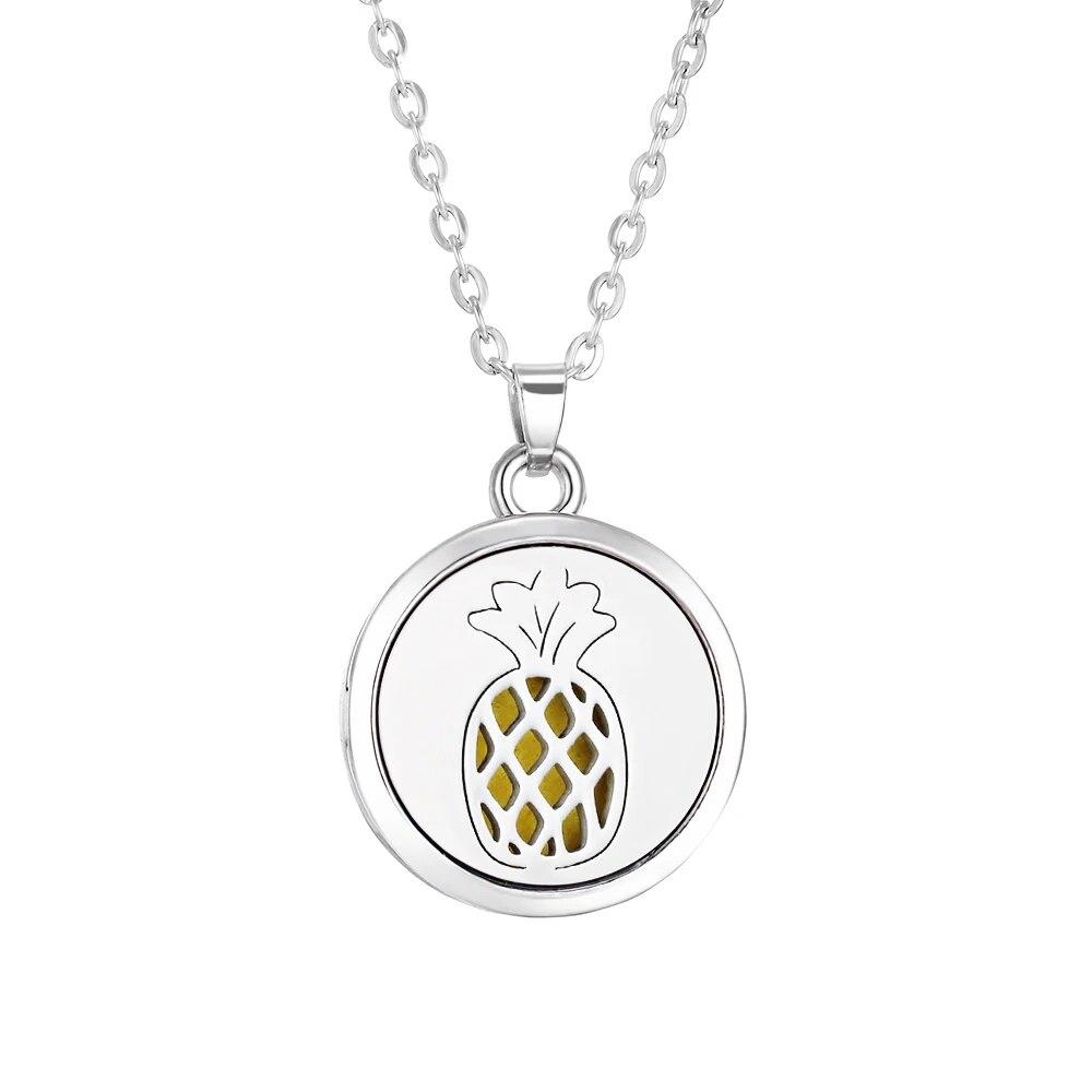 Tree of Life Alloy Stainless Steel Locket Pendant Aroma Diffuser Necklace