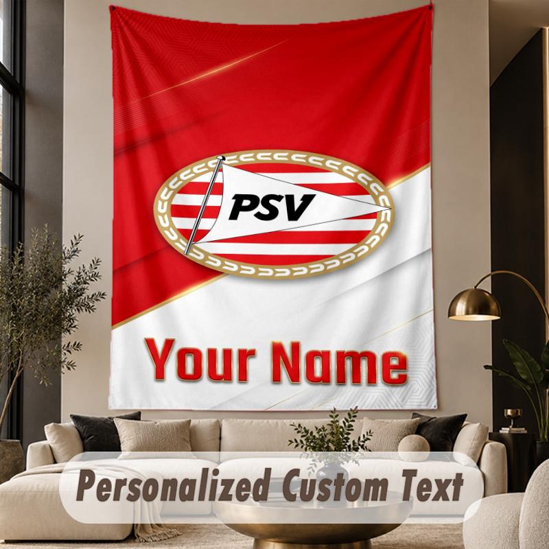 Custom Text Tapestry PSV Eindhoven FC Print Wall Tapestry Indoor Living Room Wall Decor