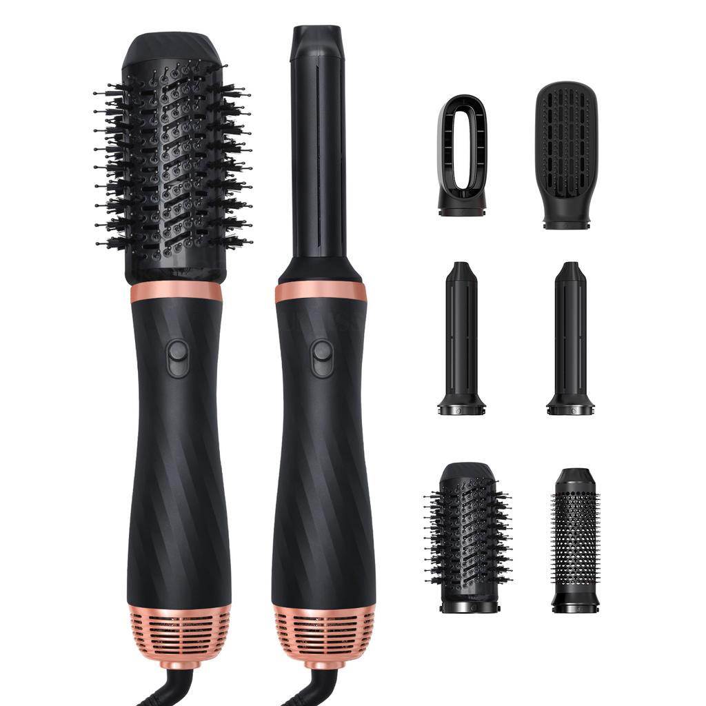 5 in 1 Multi Styler Hair Straightener and Curler Volumizer Brush One Step Hot Air Brush 1000W Air Blow Dryer Hair Styler