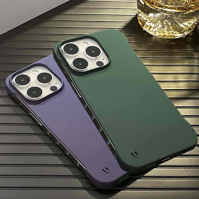 Ultra-thin Cooling Frameless Hard PC Case For iPhone 16 15 14 13 12 MINI 11 Pro Max XR XS X Plus SE Slim Skin Cover