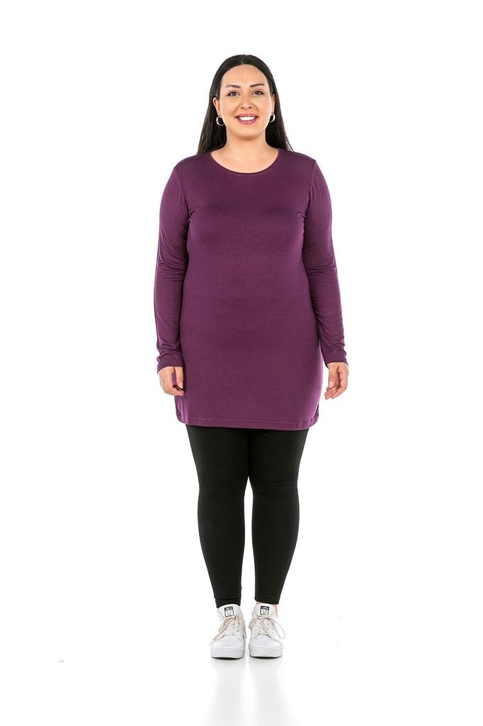 Women's Style Big Size Body Plus Size Round Neck Long Sleeve Viscose Long Mink Body