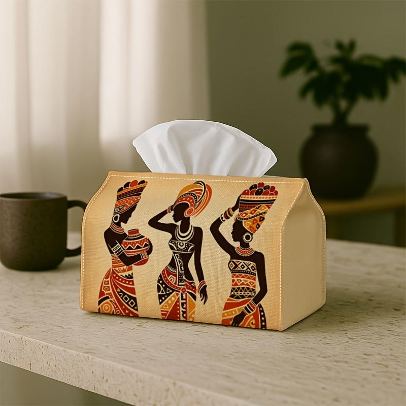 1pc of African Tribal Tissue Box for Dining Napkins, Dancing Women Pattern, a Home Tissue Box for Living Room Tables, And Car Tissue Box