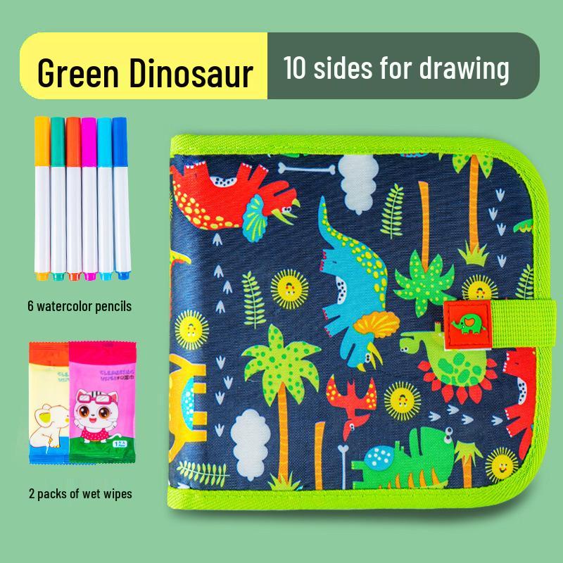 Portable Children's Folding Blackboard: Reusable Chalk Drawing Board and Erasable Graffiti Book for Home.