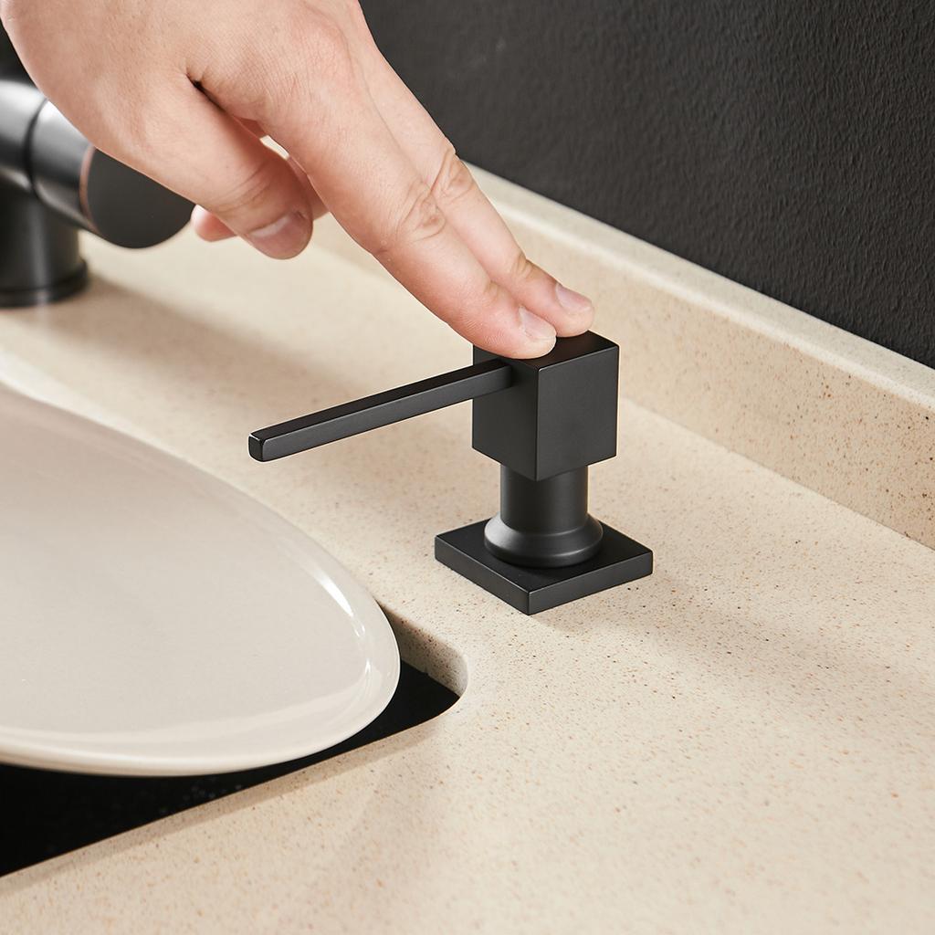 Deck Mounted Kitchen Soap Dispensers Square Pump Chrome Finished Soap Dispensers for Kitchen Built In Counter Top Dispenser 2306