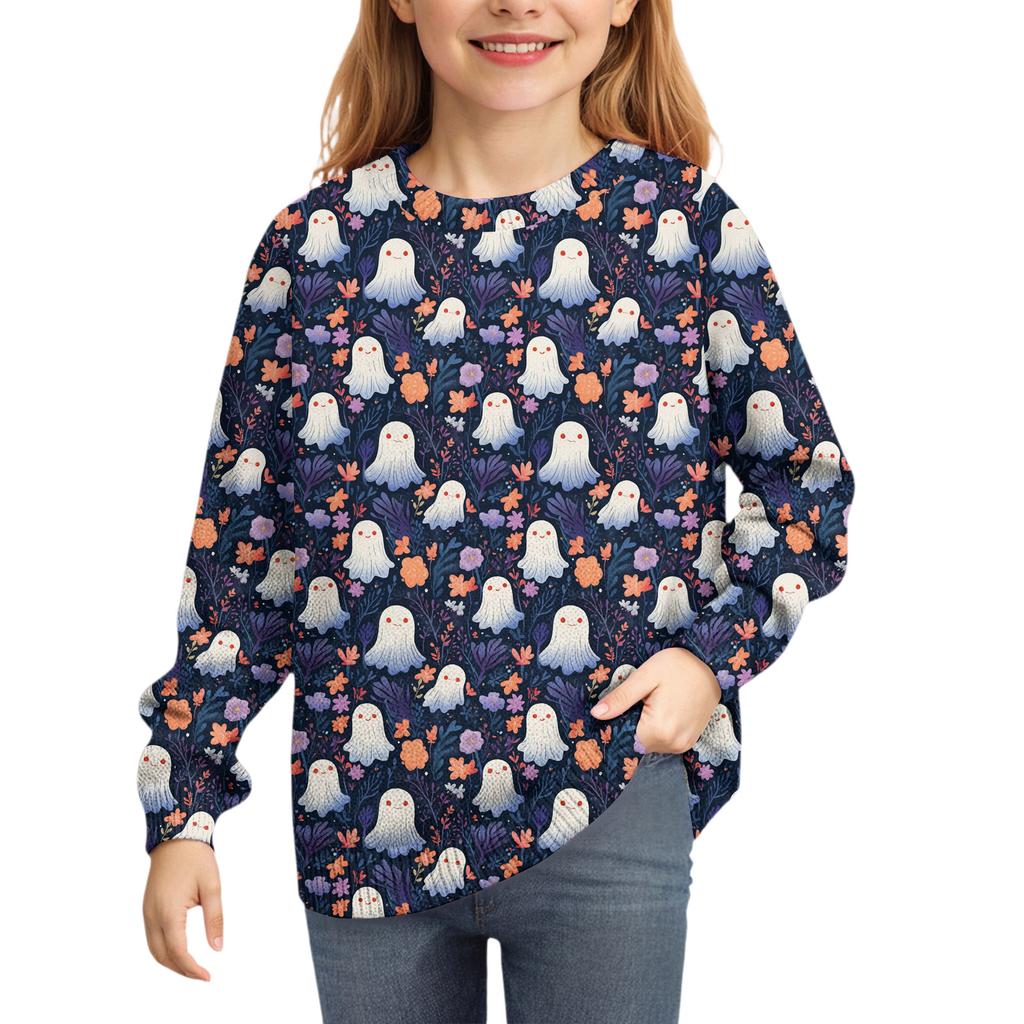 Толстовки на Хэллоуин для детей, мальчиков и девочек, вязаный свитер, милая рубашка, осенние пуловеры с круглым вырезом