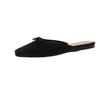 Retro Bow Thick Heel Half Slippers Women's Shoes Spring New One-pedal Ballet Half Drag Single Shoes