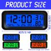 Солнечные автомобильные цифровые ЖК-часы и дисплей температуры, приборные часы, подсветка, электронный экран, часы с температурой