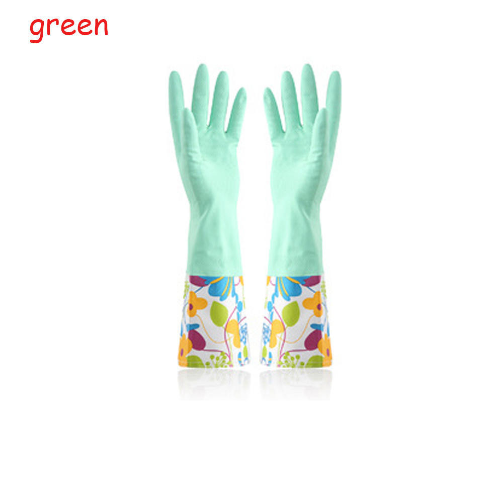 1 Pair Fashion Household Winter Waterproof Rubber Mittens Cleaning Dust Dishwashing Glove