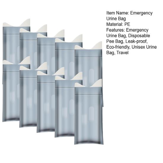 10 шт. 700 мл одноразовые мешки для мочи, герметичные, экологически чистые, для кемпинга, писсуары, дорожные мешки для мочи, унисекс, портативный мешок для рвоты, для экстренной помощи в пробках