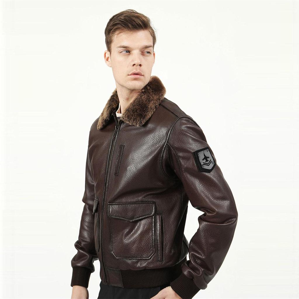 Dericlub Мужское пальто из 100% натуральной кожи